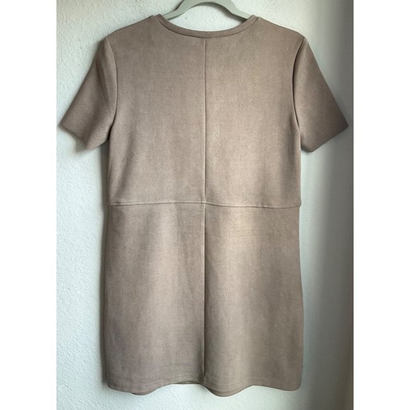 New w/tags Zara Sz.Small Sheath dress pullover Tan short sleeve - Picture 2 of 10